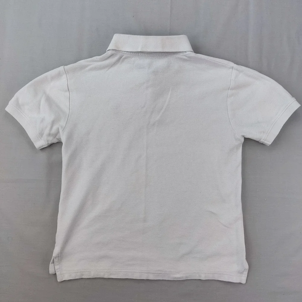 U.S. Polo Assn. Polo Shirt Boys M White Solid Short Sleeve Pique Cotton Logo